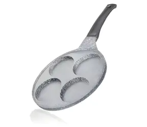 BANQUET Pfannkuchenpfanne Granitgrau 26 cm / Antihaftbeschichtung / 4 Mulden