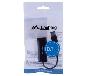 Lanberg NC-0100-01 schwarz / Netzwerkadapter / USB-A / RJ-45 / 10 Gbit/s