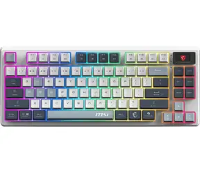 MSI Forge GK600 TKL Kabellose Gaming-Tastatur in Himmelgrau / Kabellose Tastatur / 83 Tasten / RGB-Hintergrundbeleuchtung / US-Layout / USB-C