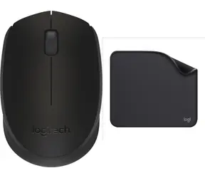 Logitech M171 schwarz + Studio Series Graphite / Maus + Mauspad-Set