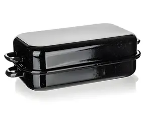 Banquet Culinaria Schwarz / Quadratische Auflaufform / Emaille / 35 cm / 2-teilig