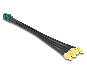 DeLock Mini FAKRA Z Quad - 4× SMA / Kabel / 0,2 m / 50 Ohm / 20 GHz