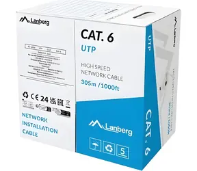Lanberg UTP-Kabel, grau / Cat6 / CCA / 305 m