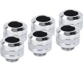 Alphacool Eiszapfen PRO 13mm HardTube Fitting G1/4" Chrom / 6 Stück.