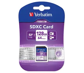 Verbatim Premium SDXC 128 GB / Speicherkarte / UHS-I U1 / Klasse 10 / R: 10 MB/s / Schreiben: 10 MB/s