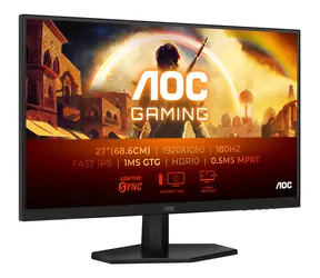 27" AOC Gaming 27G42E, schwarz / Monitor / Schnelles IPS-Display / 1920 x 1080 / 16:9 / 180 Hz / 1 ms / 1000:1 / 300 cd/m / HDMI + DP / VESA