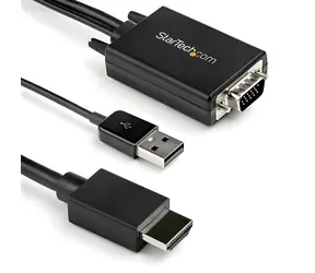 StarTech VGA-zu-HDMI-Kabel, schwarz / USB-Audio / 1080p / 60 Hz / 2 m