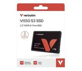Verbatim Vi550 S3 2 TB / SSD / 2,5" / SATA III / Lesen 550 MB/s / Schreiben 500 MB/s / MTBF 2 Millionen h