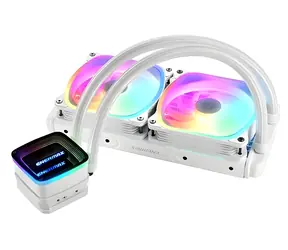 Enermax Aquafusion ADV 240 weiß / AIO-CPU-Wasserkühlung / 2x 120 mm / 500-2000 U/min / 32,6 dB / ARGB