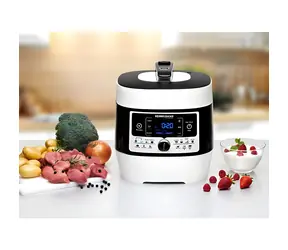 Rommelsbacher MD 1000 weiß/schwarz / Multifunktions-Schnellkochtopf / 6 l / 14 Programme / 1000 W