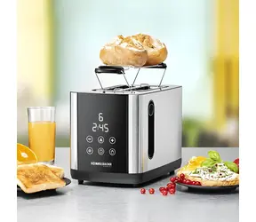 Rommelsbacher Sunny TO 850 Edelstahl/Schwarz / Toaster / 800 W / 2 Toasts / 9 Bräunungsstufen