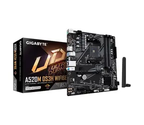 GIGABYTE A520M DS3H WF6E / Mainboard / AMD A520 / AM4 / 4X DDR4 / Wi-Fi 6E / Bluetooth 5.3 / mATX