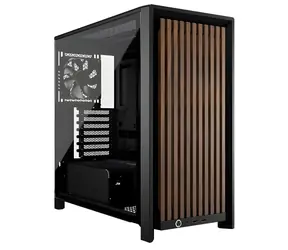 Corsair FRAME 4000D RS Holz schwarz/Walnuss / Gehäuse / E-ATX / 2x USB-A 3.2 / 1x USB-C 3.2 / 4X 120 mm / ohne Netzteil