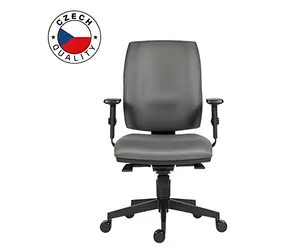Powerton ERGO Hana grau / Ergonomischer Bürostuhl / Synchronmechanik / Verstellbare Fußstützen