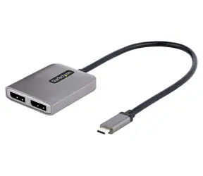 StarTech USB-C MST Hub grau / Hub / 2× DisplayPort / 4K 60Hz / Windows