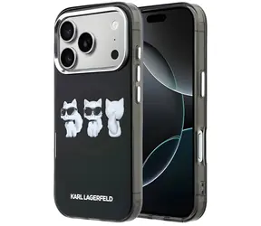 Karl Lagerfeld IML Choupette Trio Watercolor schwarz / Rückseite / MagSafe / iPhone 17 Pro