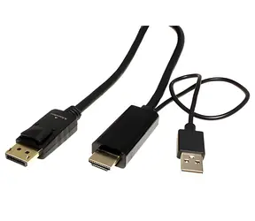Roline HDMI-auf-DisplayPort-Kabel, 3 m / HDMI A(M) - DP(M) / 4K / 60 Hz