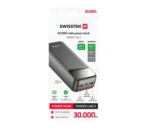Swissten Power Line II 30000 mAh schwarz / Powerbank