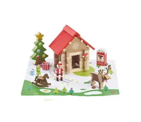Jeujura Holzbausatz, 60 Teile, Weihnachtsmannhütte / ab 5 Jahren