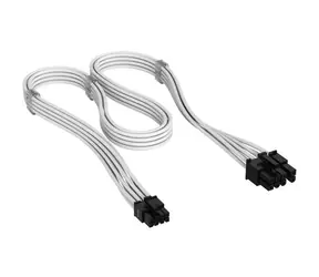 Corsair Premium Sleeved Typ 5 weiß / Stromkabel / PCIe 6+2-Pin / für modulare Netzteile
