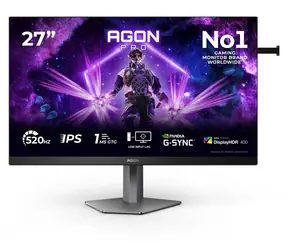 27" AOC AGON Pro AG276FK schwarz / Fast IPS / 1920 x 1080 / 520 Hz / 400 cd/m / HDMI + DP / VESA / Lautsprecher
