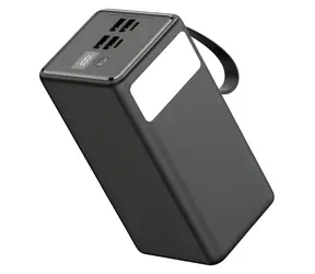 Platinet PMPB6065 schwarz / Powerbank / 60.000 mAh / 65 W Leistungsabgabe / 2x USB-C / 2x USB-A / LED-Taschenlampe