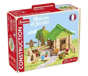Jeujura Holzbausatz Kleines Haus mit Garten / 135 Teile / ab 5 Jahren