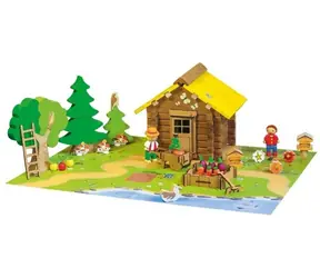 Jeujura Holzbausatz Kleines Haus in der Natur / 95 Teile / ab 5 Jahren