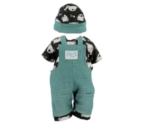 Petitcollin Clément Outfit / für 36 cm große Puppen / grün, schwarz / ab 18 Monaten