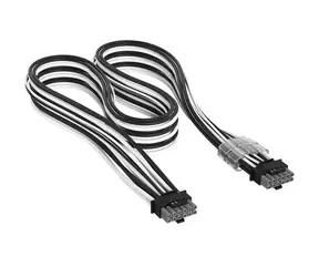 Corsair Premium Sleeved Stromkabel schwarz-weiß / 12V-2x6 - 12V-2x6 / universell