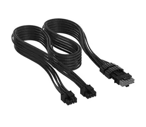 Corsair Premium Sleeved Typ 5 schwarz / Stromkabel / 2x 8-Pin PCIe - 12V-2x6 / für modulare Netzteile / Sleeved