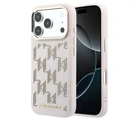 Karl Lagerfeld PU Perforiertes Monogramm pink / Schutzhülle / Apple iPhone 17 Pro Max / MagSafe