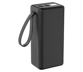 Platinet PMPB4065 schwarz / Powerbank / 40.000 mAh / 65 W PD / 2x USB-C + 2x USB-A / Display / LED-Taschenlampe