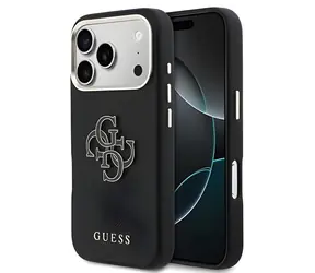Guess PU-genarbte 4G-Harz- Logo Rückseite schwarz / für iPhone 17 Pro Max