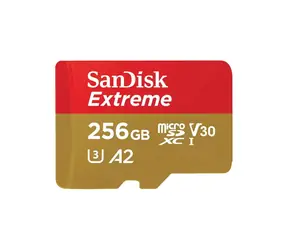 SanDisk Extreme microSDXC 256 GB / Speicherkarte / A2 / UHS-I U3 V30 / Lesen: 190 MB/s / Schreiben: 130 MB/s