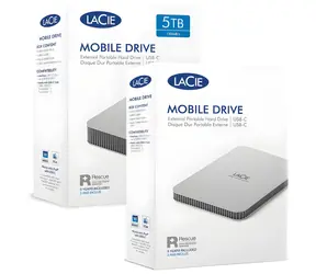 LaCie Mobile Drive 5 TB grau / Externe Festplatte / Apple -exklusiv / USB 3.2 Gen 1 / USB-C