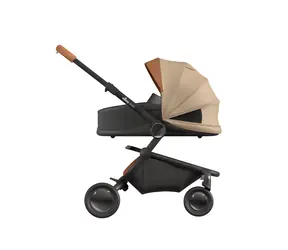 Mima Creo Babywanne schwarz / ab Geburt bis 9 kg / UV-Schutz 50+ / Verdeck / Matratze / Fußsack