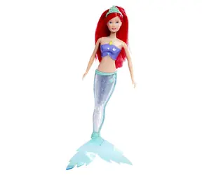 Simba Puppe Steffi Meerjungfrau Sparkle 39 cm / Leuchtende Regenbogenflosse / Wasserdicht