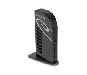DeLock USB-C Triple-Display-Dockingstation (schwarz) / 3 × 4K 60 Hz / HDMI + DisplayPort / PD 96 W / 5 × USB / LAN