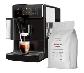 Sencor SES 9300BK schwarz / Kaffeevollautomat + 1 kg Kaffeebohnen / 1400 W / 19 bar / 1,3 l / 200 g Behälter