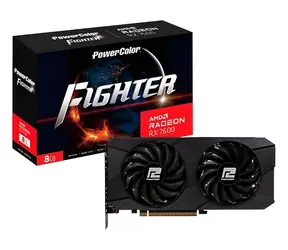 PowerColor Radeon RX 7600 Fighter 8GB / Grafikkarte / 2655 MHz / 8 GB GDDR6 / 128-Bit / 3x DP + 1x HDMI / 600 W
