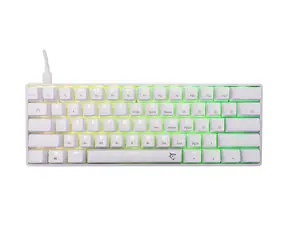 White Shark GK-004211 SHINOBI 2 weiß / Mechanische Gaming-Tastatur / US-Layout / rote Schalter / Hot-Swap-fähig / RGB-LED