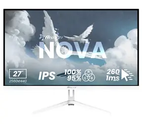 27" Arozzi NOVA 27T2K260 weiß / Monitor / IPS / 2560x1440 / 260Hz / 1ms / 2x HDMI / 2x DP
