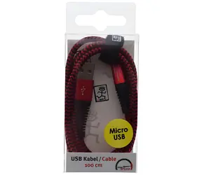 2GO USB-A - Micro-USB 1 m rot / Daten- und Ladekabel / Nylon