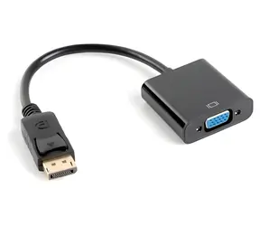 Lanberg AD-0002-BK schwarz / VGA (D-Sub) auf DisplayPort Adapter / 0,2 m / max. 1920×1200 / 60 Hz