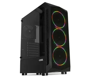 ibox LUPUS 27 schwarz / PC-Gehäuse / Midi-Tower / ATX, Micro-ATX / gehärtetes Glas / RGB