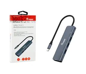 Equip: USB-C / USB-C-Hub / 5-in-1 / HDMI 4K / 3x USB-A 3.2 / USB-C PD 100W / 0,25 m