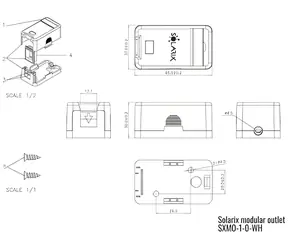 Solarix SXMO-1-0-WH weiß / Modulare Steckdose / 1x Keystone RJ45 / Aufputzmontage / Staubschutzkappe