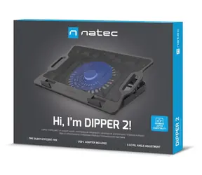Natec Dipper 2 schwarz / Kühlpad / bis zu 17,3 Zoll / LED-Hintergrundbeleuchtung / 1x 180-mm-Lüfter / 2x USB-A