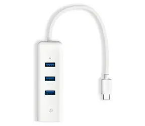 TP-LINK UE330C weiß / Ethernet-Adapter / Gigabit / USB-C / 3x USB 3.0 Hub / RJ-45